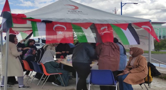  Filistin'e destek için çadır kuruldu